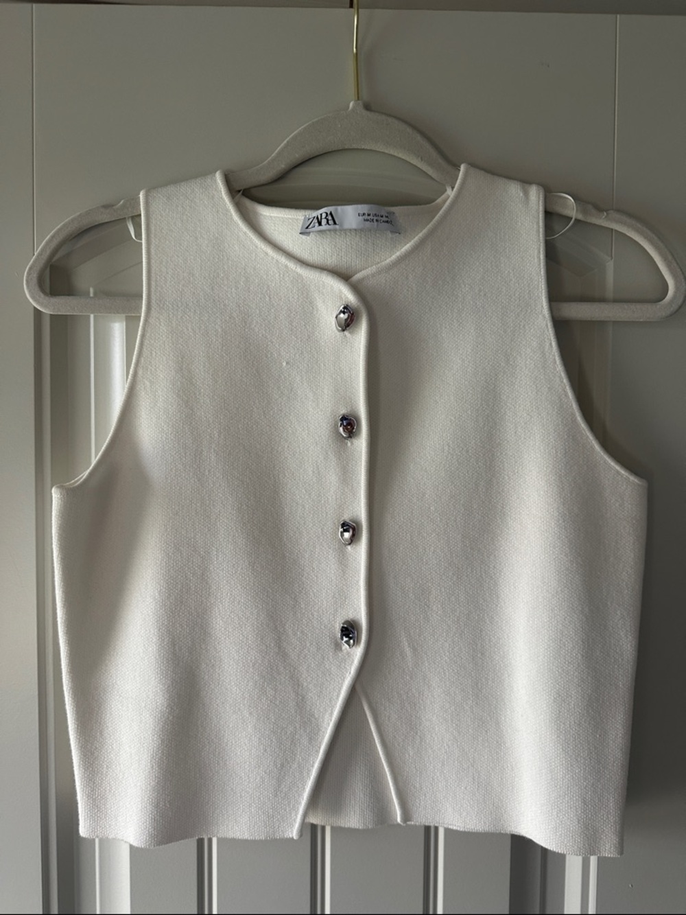Zara Button-Front Knit Vest Top
